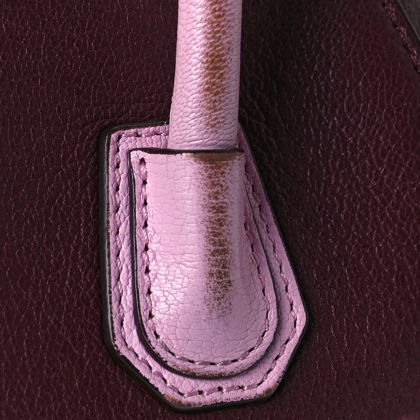 Sugar Goatskin Mini Tri-Color Antigona Burgundy Pink White