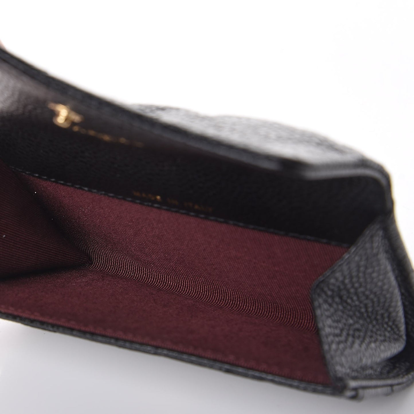 Caviar Quilted Flap Card Holder Black
