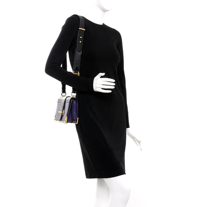 Prada City Calf Saffiano Cahier Bag Viola Black 2 of 8