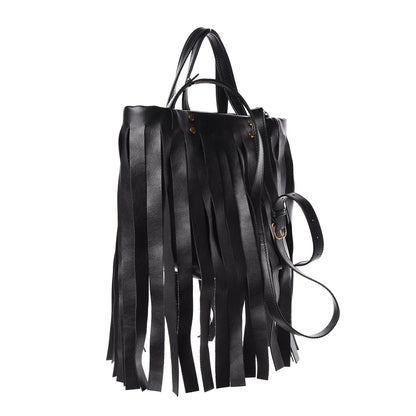 Balenciaga Calfskin XS Fringe Laundry Cabas Black 3 of 10