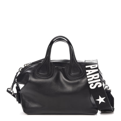 Givenchy Waxed Calfskin Micro Nightingale Logo Strap Black 1 of 8