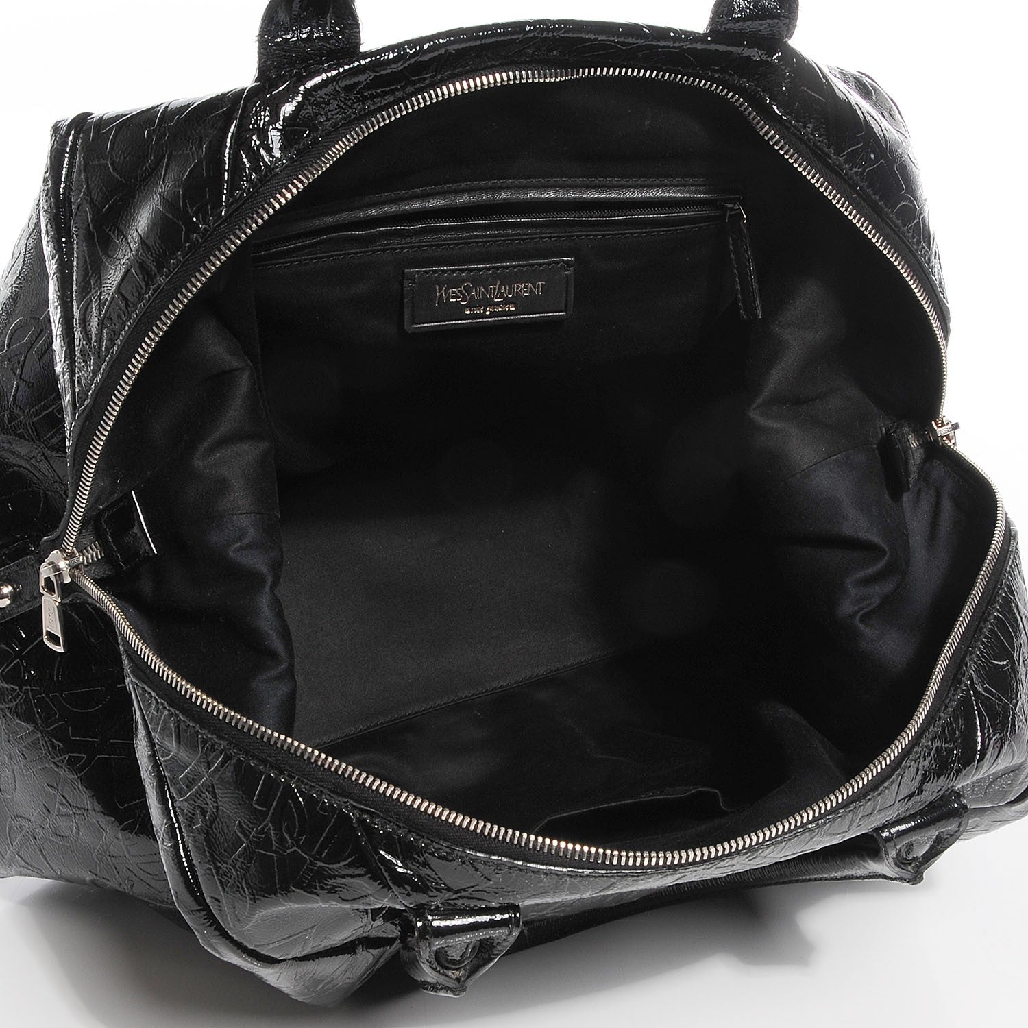 Saint Laurent Embossed Patent Medium Easy Y Bag Black 5 of 9