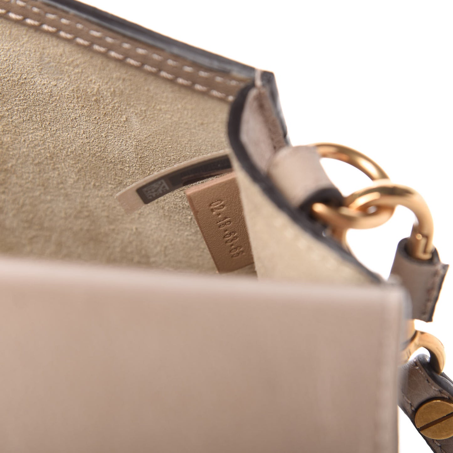 Calfskin Suede Medium Nile Bracelet Bag Motty Grey