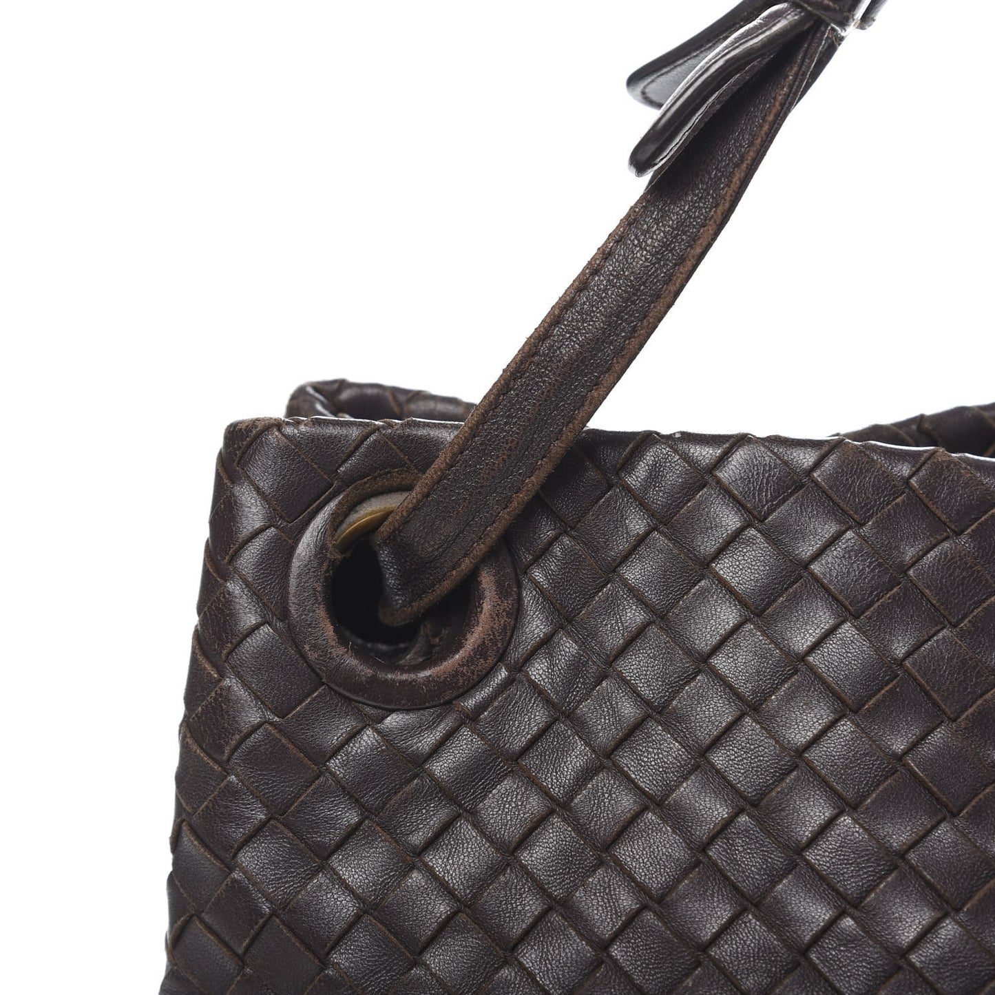 Nappa Intrecciato Medium Garda Bag Ebano