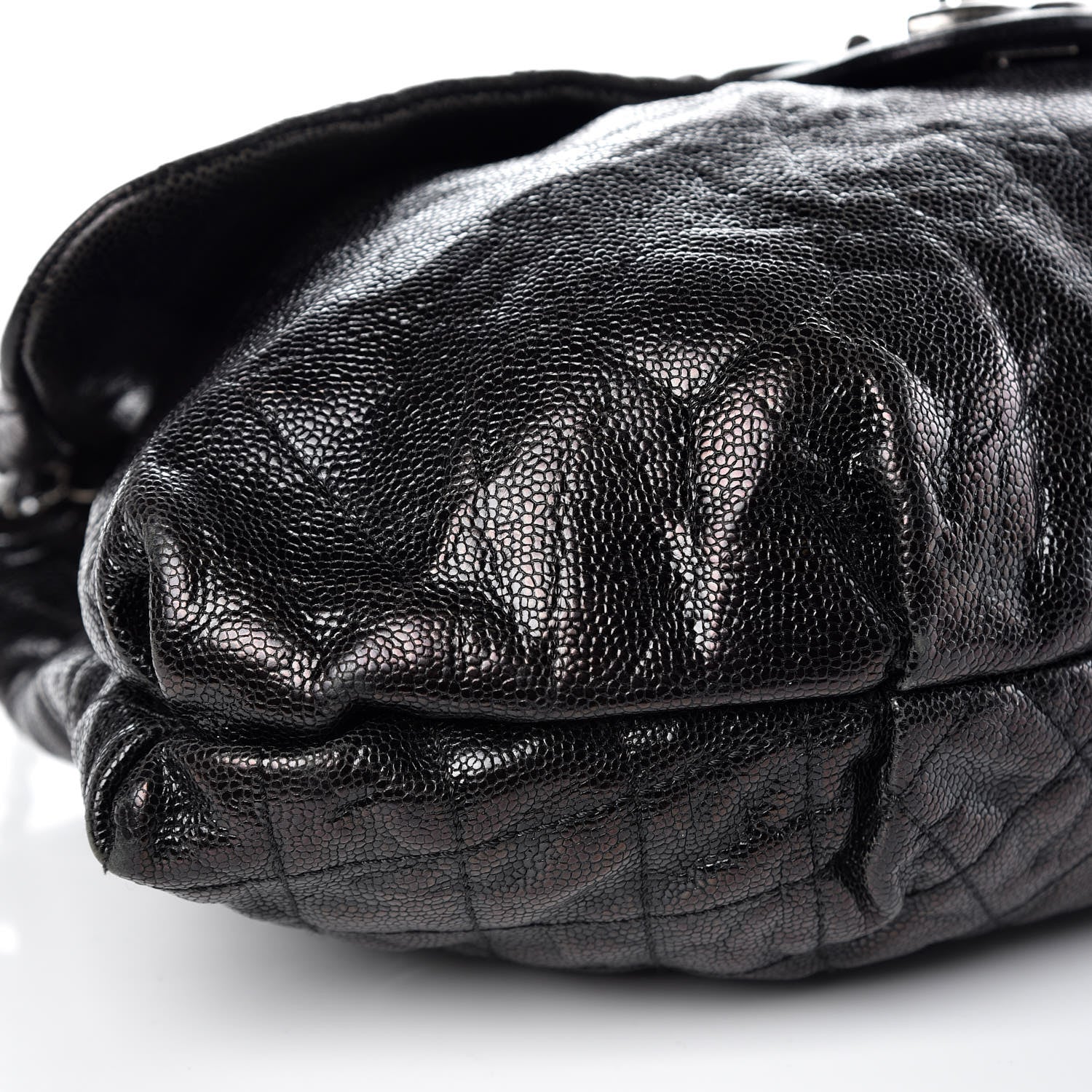 Chanel Crumpled Caviar Quilted Maxi Elastic Flap Black 6 of 15