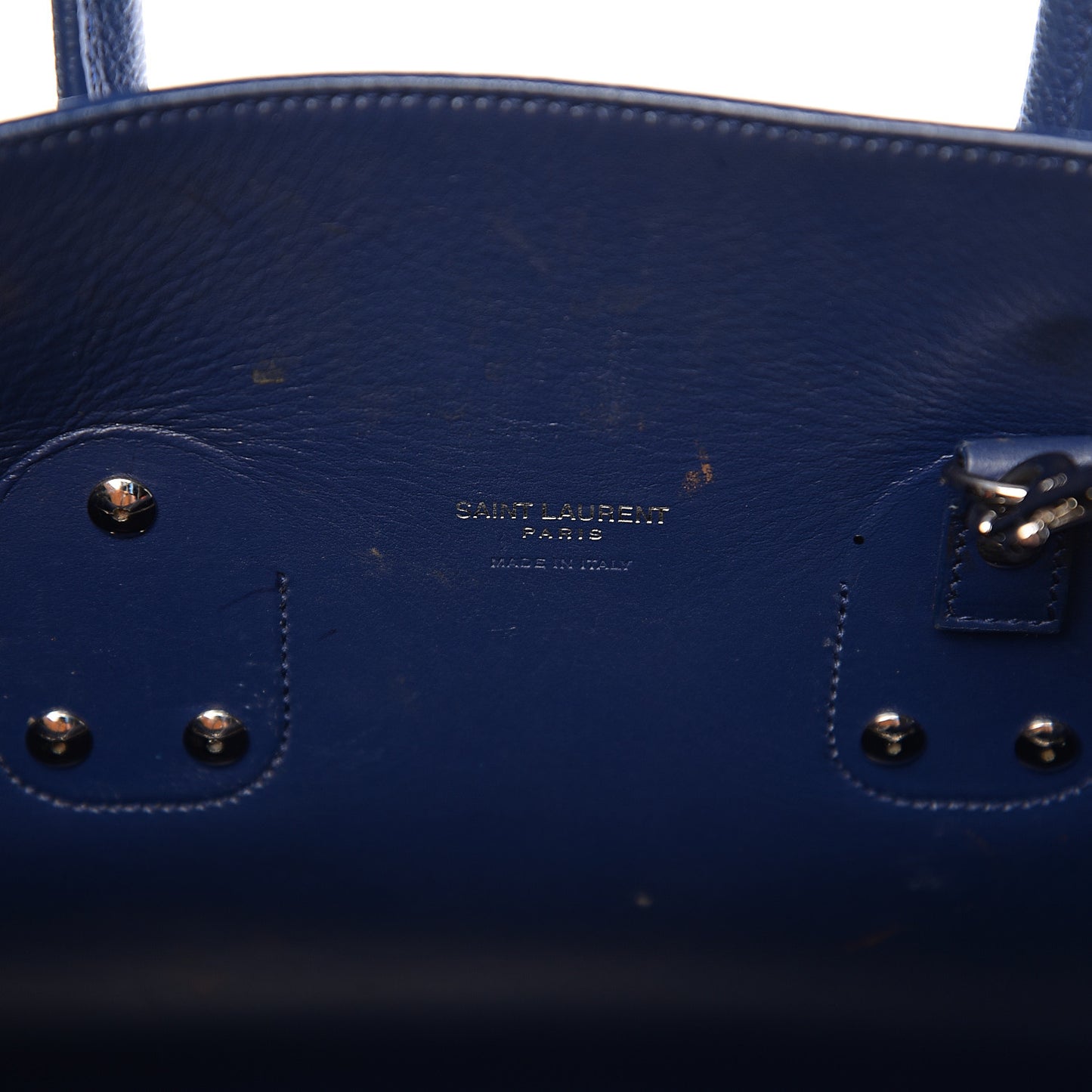 Grained Calfskin Small Sac De Jour Navy
