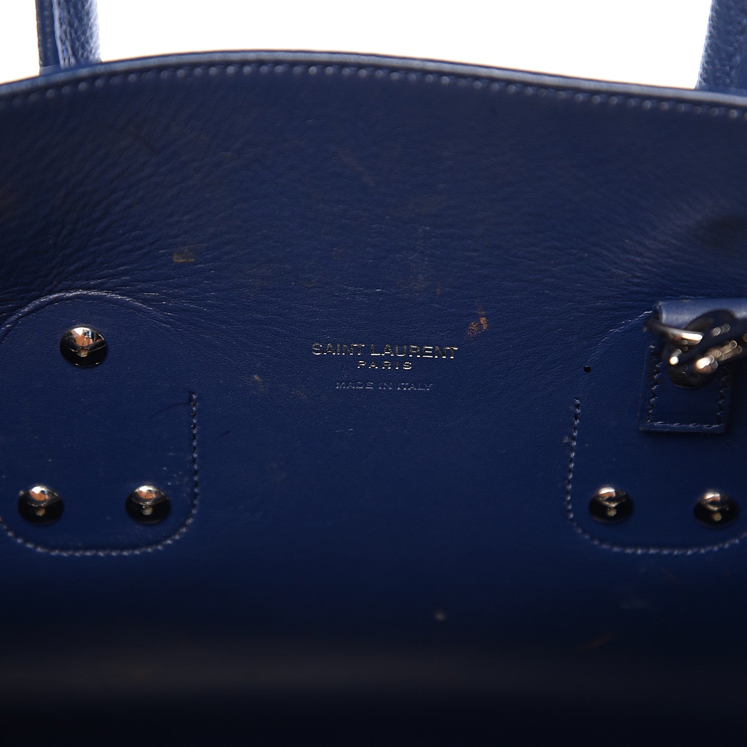 Saint Laurent Grained Calfskin Small Sac De Jour Navy 5 of 11