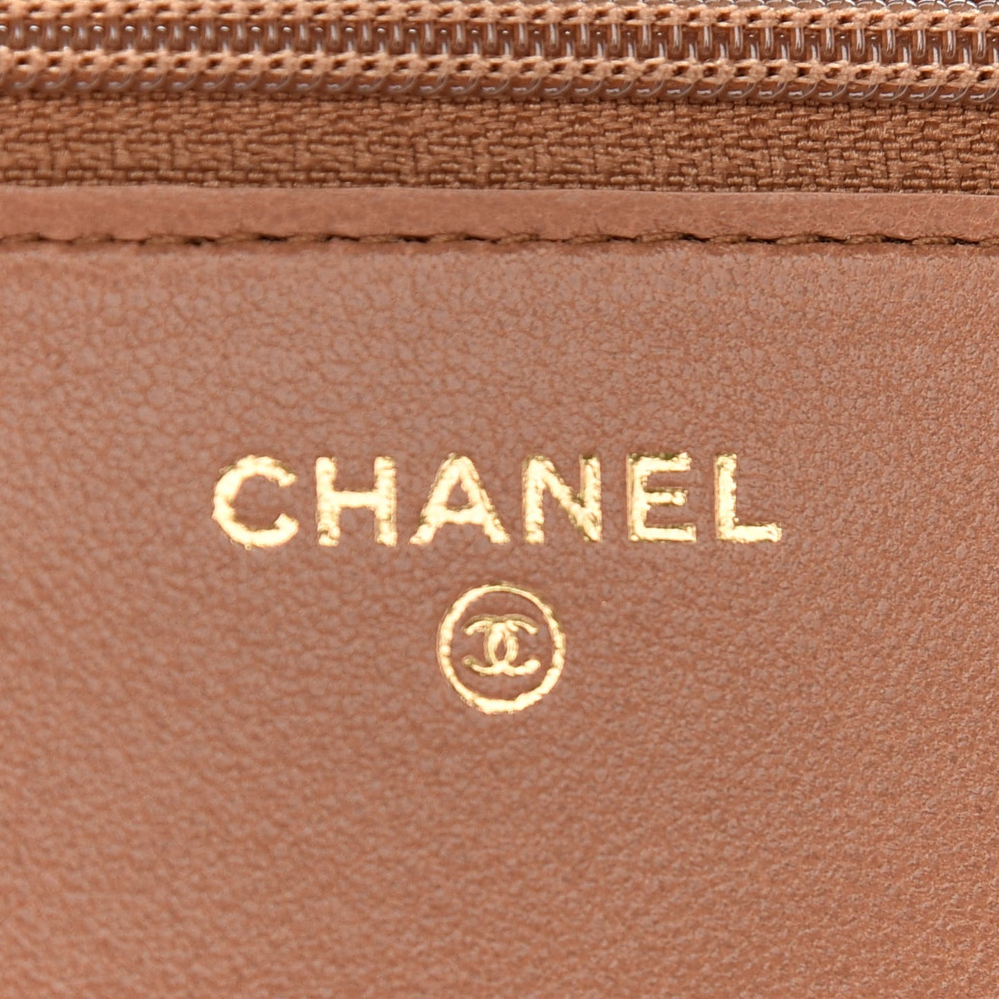 Lambskin Quilted Chanel 19 Wallet On Chain WOC Brown