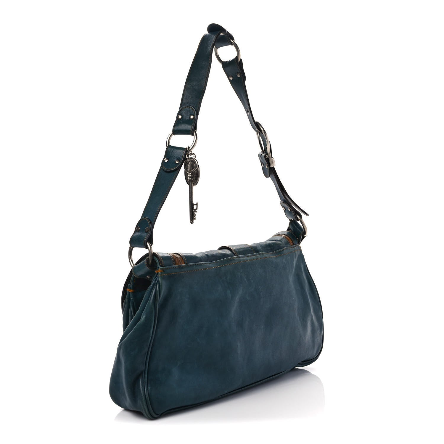 Christian Dior Calfskin Medium Gaucho Double Saddle Bag Dark Blue 2 of 14