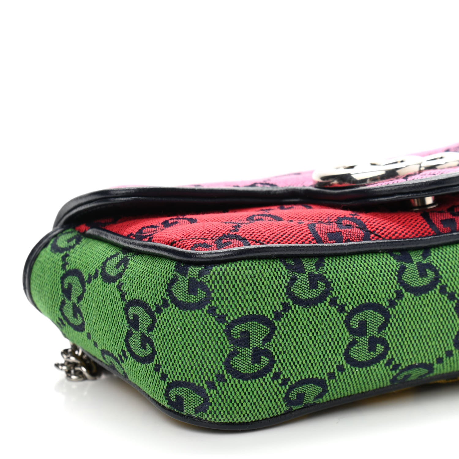 Gucci Monogram Multicolor Matelasse Diagonal Super Mini GG Marmont Shoulder Bag Pink Blue Red Yellow Green 9 of 10