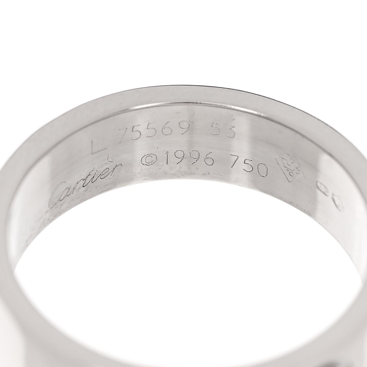 Cartier 18K White Gold 5.5mm LOVE Ring 53 6.25 4 of 4
