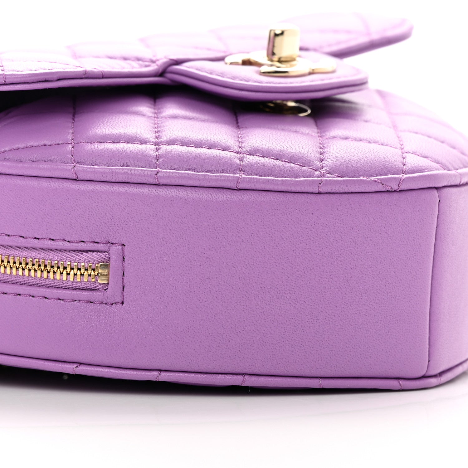 Chanel Lambskin Quilted CC In Love Heart Bag Purple 9 of 11