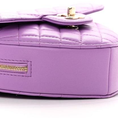 Chanel Lambskin Quilted CC In Love Heart Bag Purple 9 of 11