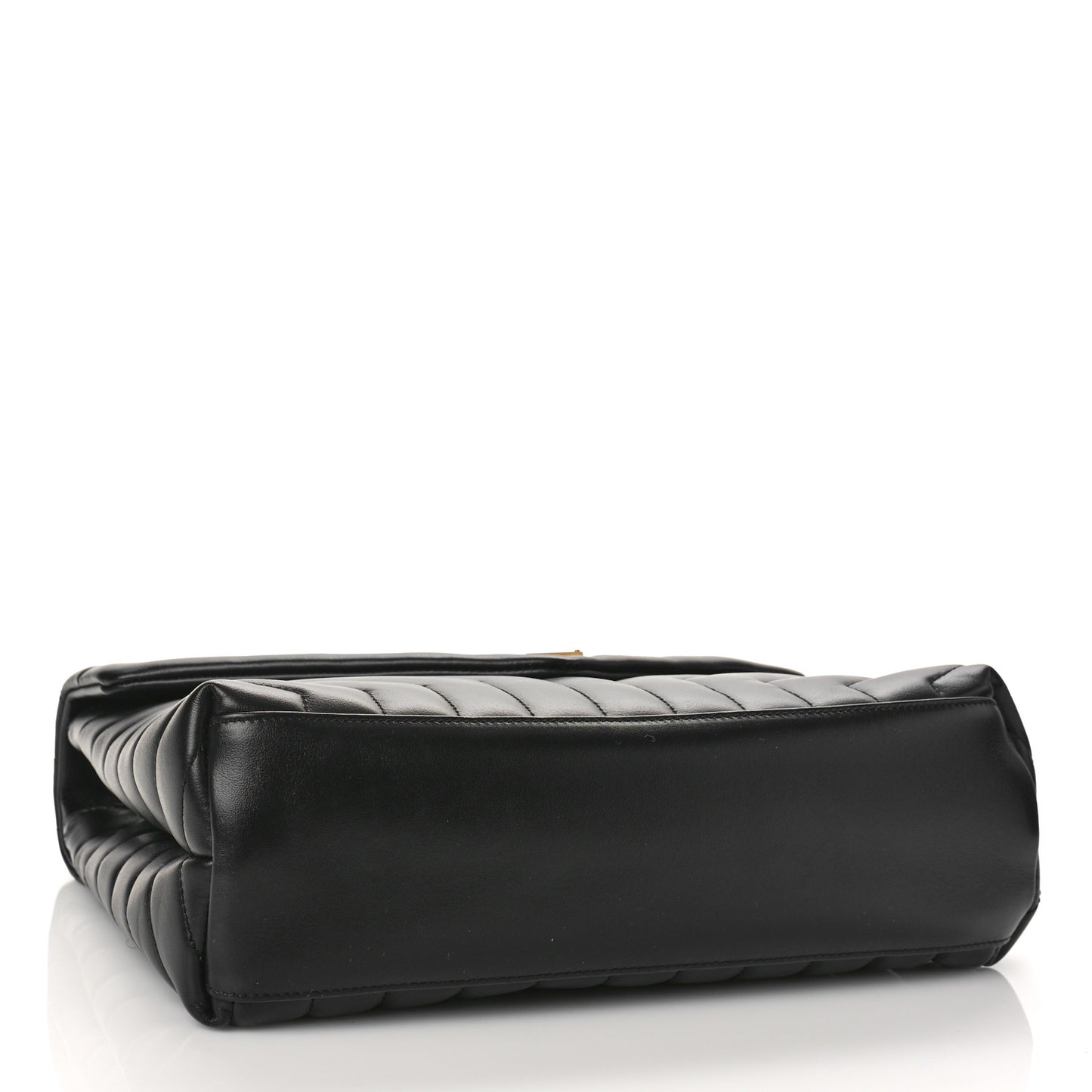 Calfskin Y Quilted Monogram Medium Loulou Chain Satchel Black