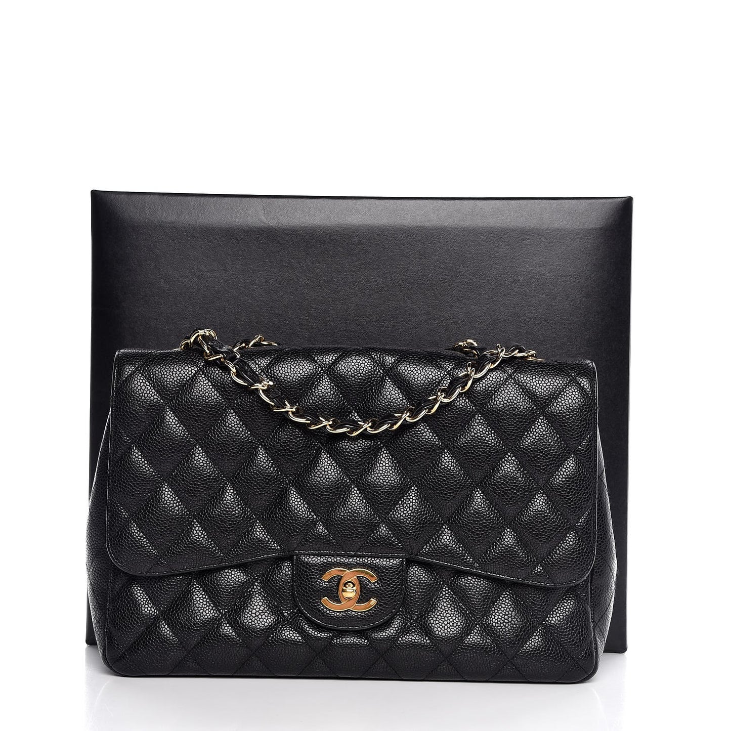 Caviar Quilted Jumbo Single Flap Black