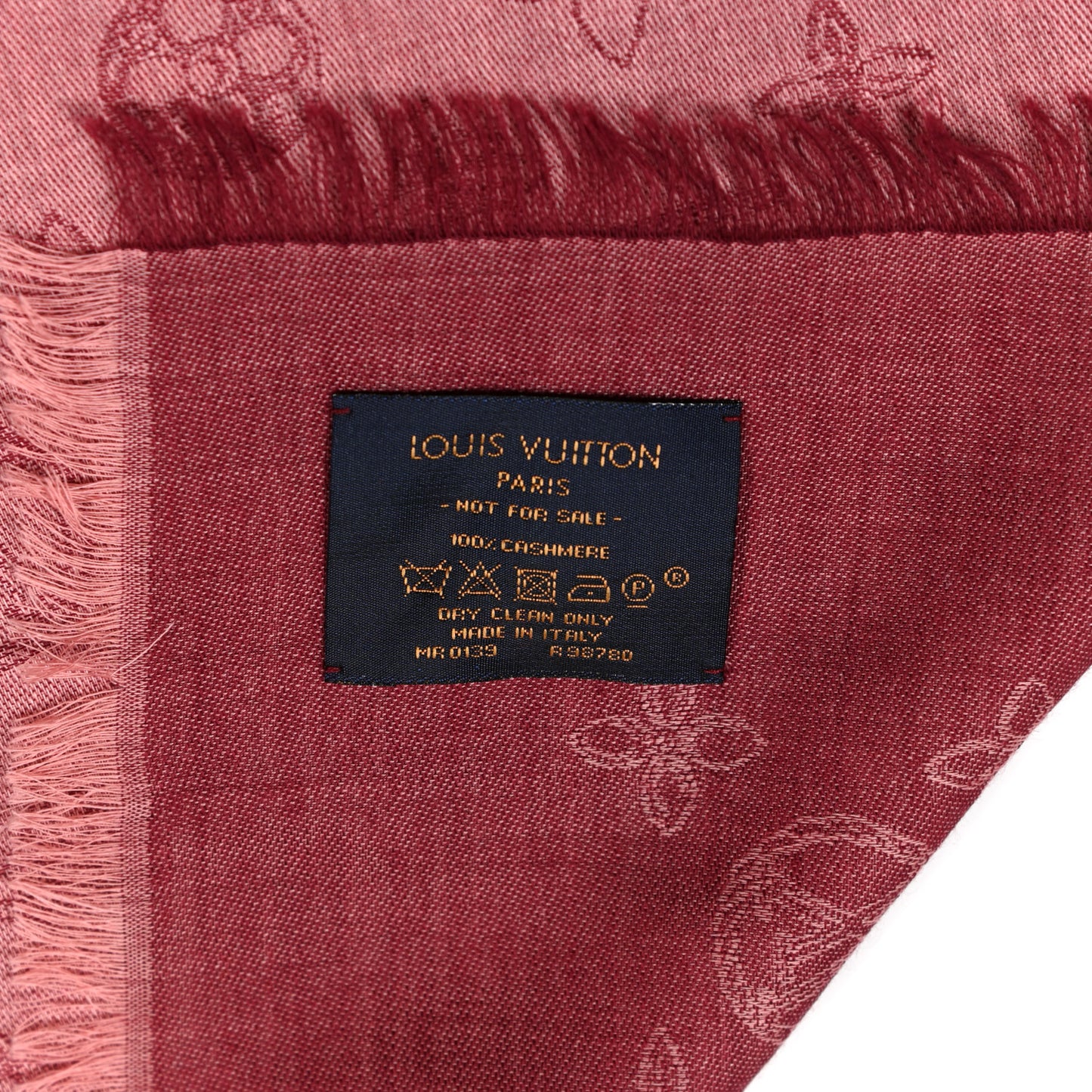 Cashmere Silk Monogram Shawl Fuchsia
