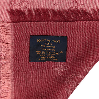 Louis Vuitton Cashmere Silk Monogram Shawl Fuchsia 2 of 4