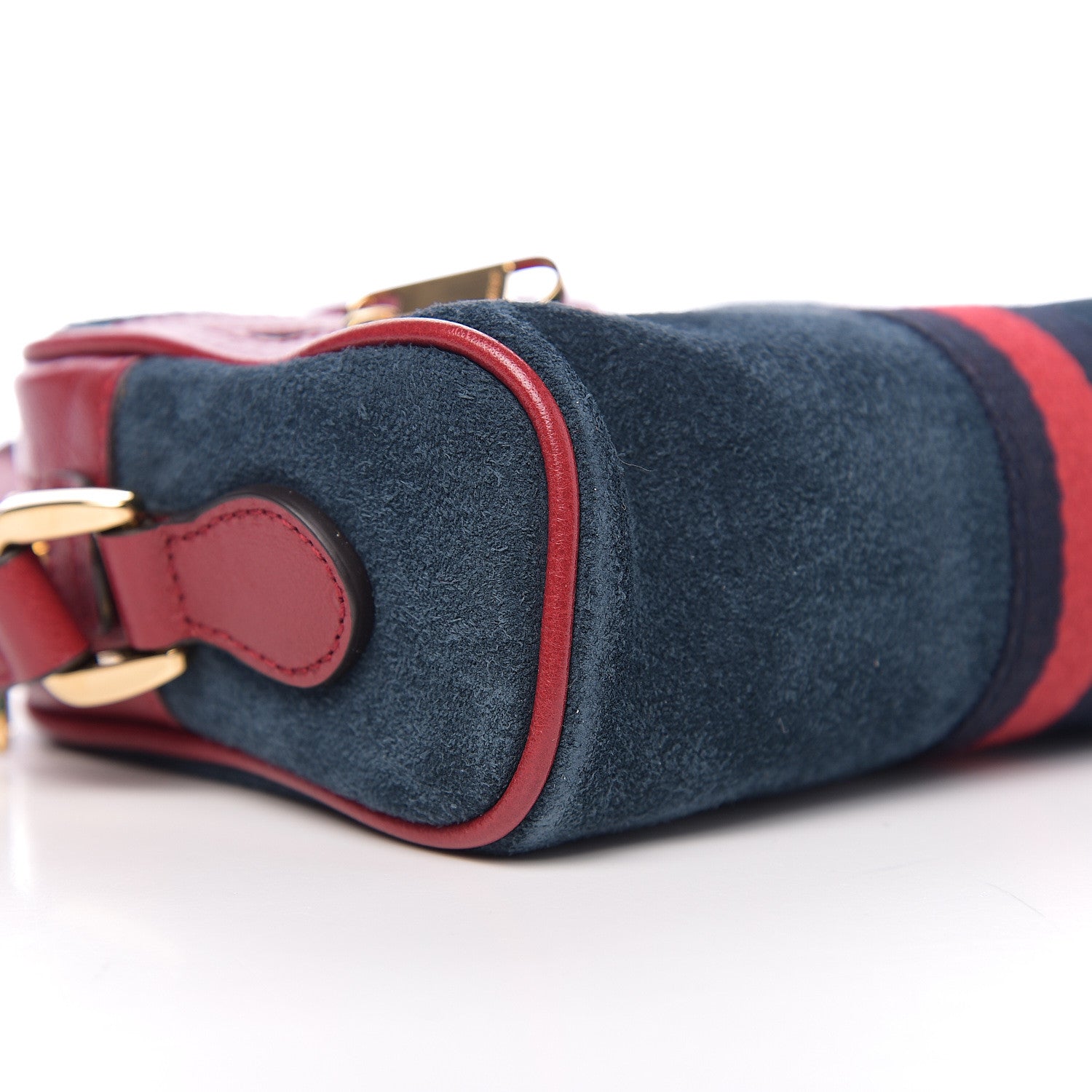 Gucci Suede Calfskin Web Mini Ophidia Shoulder Bag New Blue Romantic Cherry 8 of 9