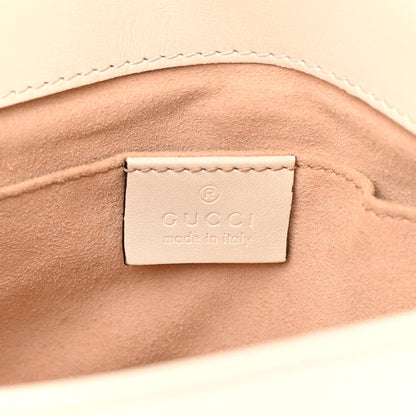 Gucci Calfskin Matelasse Pearly GG Marmont Chain Belt Bag Mystic White 6 of 19