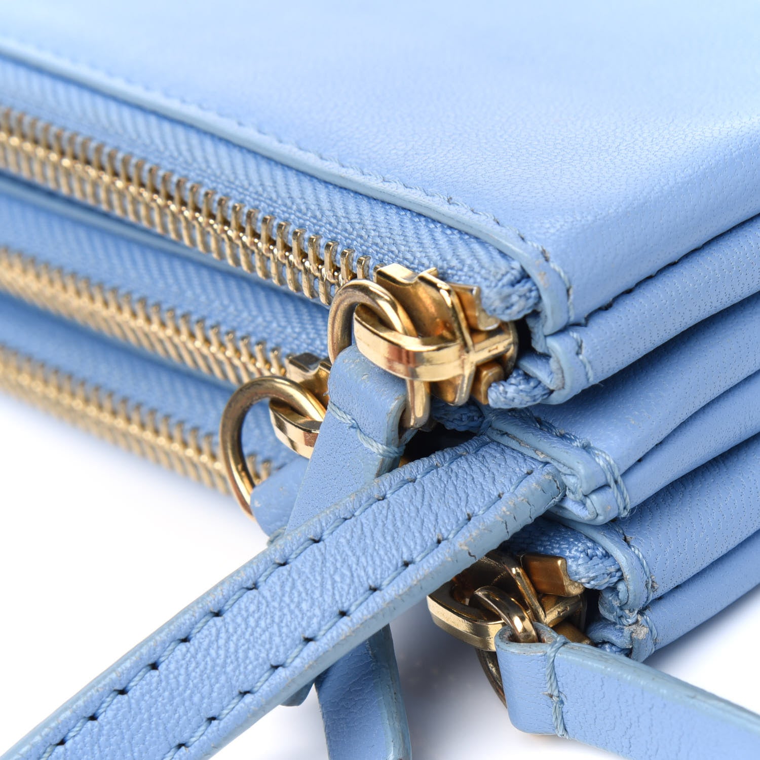 Celine Lambskin Small Trio Crossbody Bag Baby Blue 19 of 23