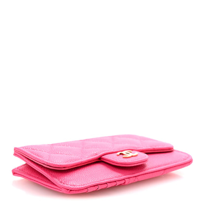 Chanel Caviar Quilted Flap Zip Card Holder Dark Pink 4 of 10