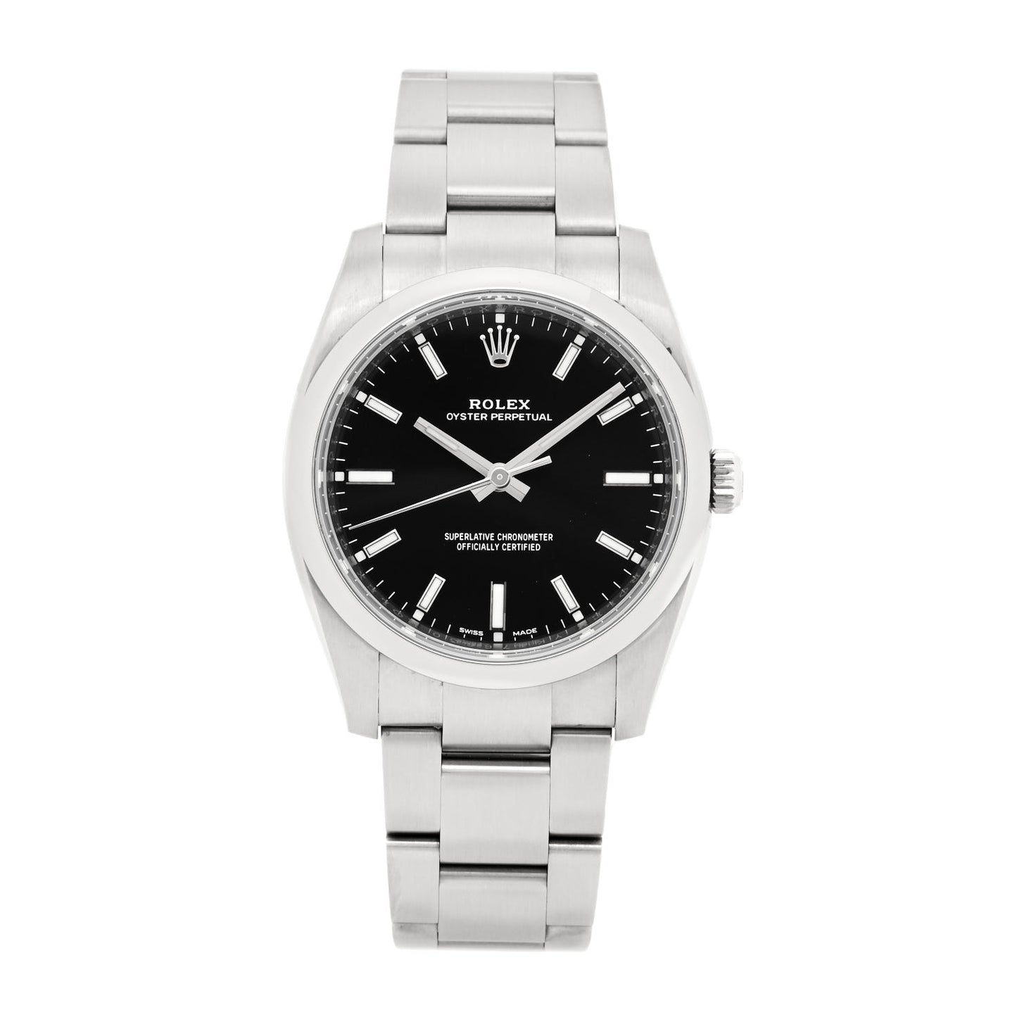 Stainless Steel 34mm Oyster Perpetual Watch Black 114200