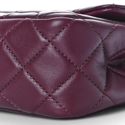 Chanel Lambskin Quilted Mini Rectangular Pearl Crush Flap Burgundy 9 of 10