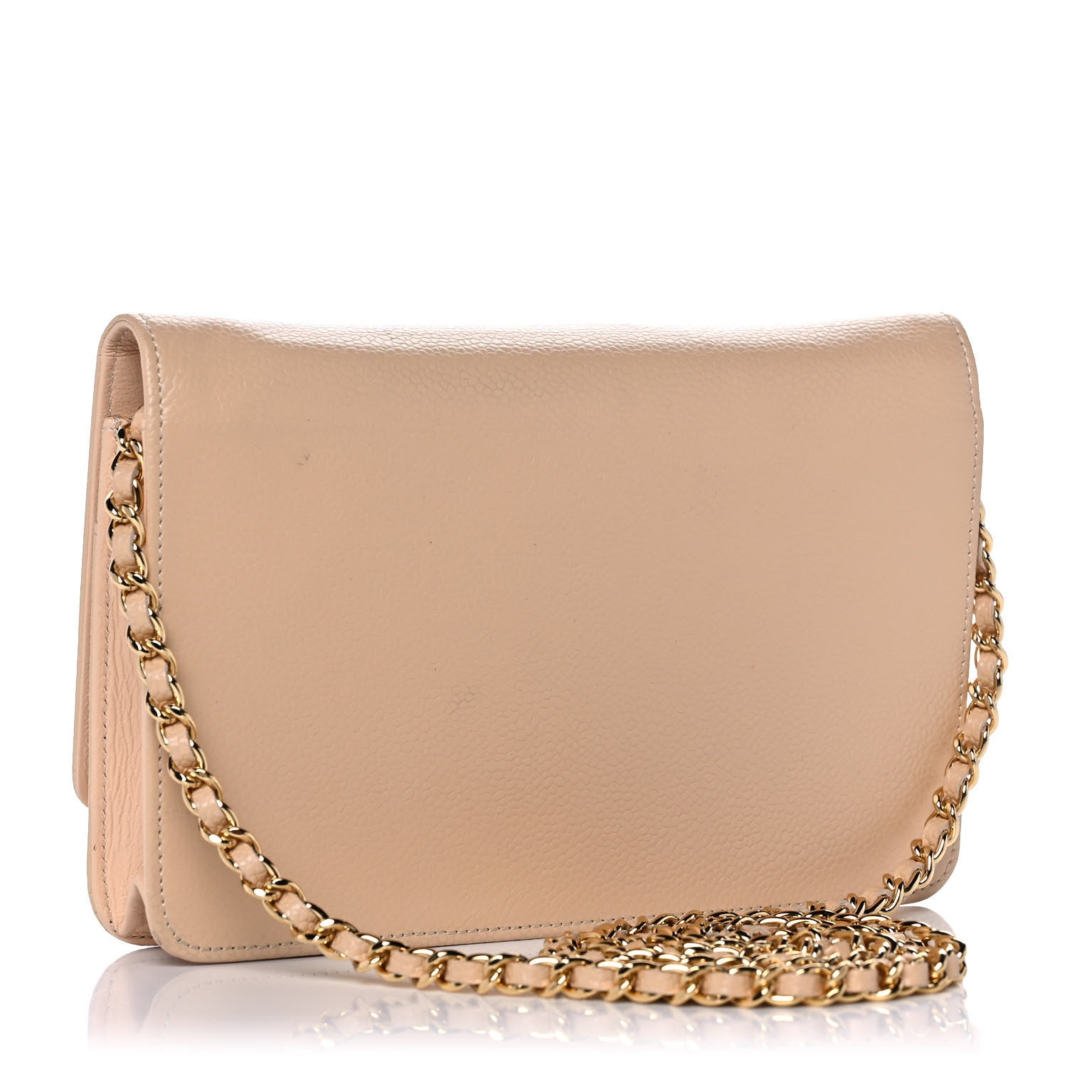 Chanel Caviar Timeless CC Wallet on Chain WOC Beige 3 of 12