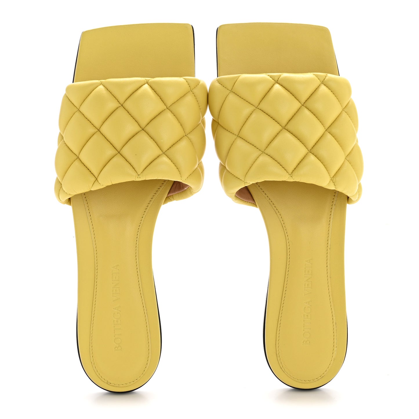 Nappa Matelasse Padded Flat Sandals 37 Pear