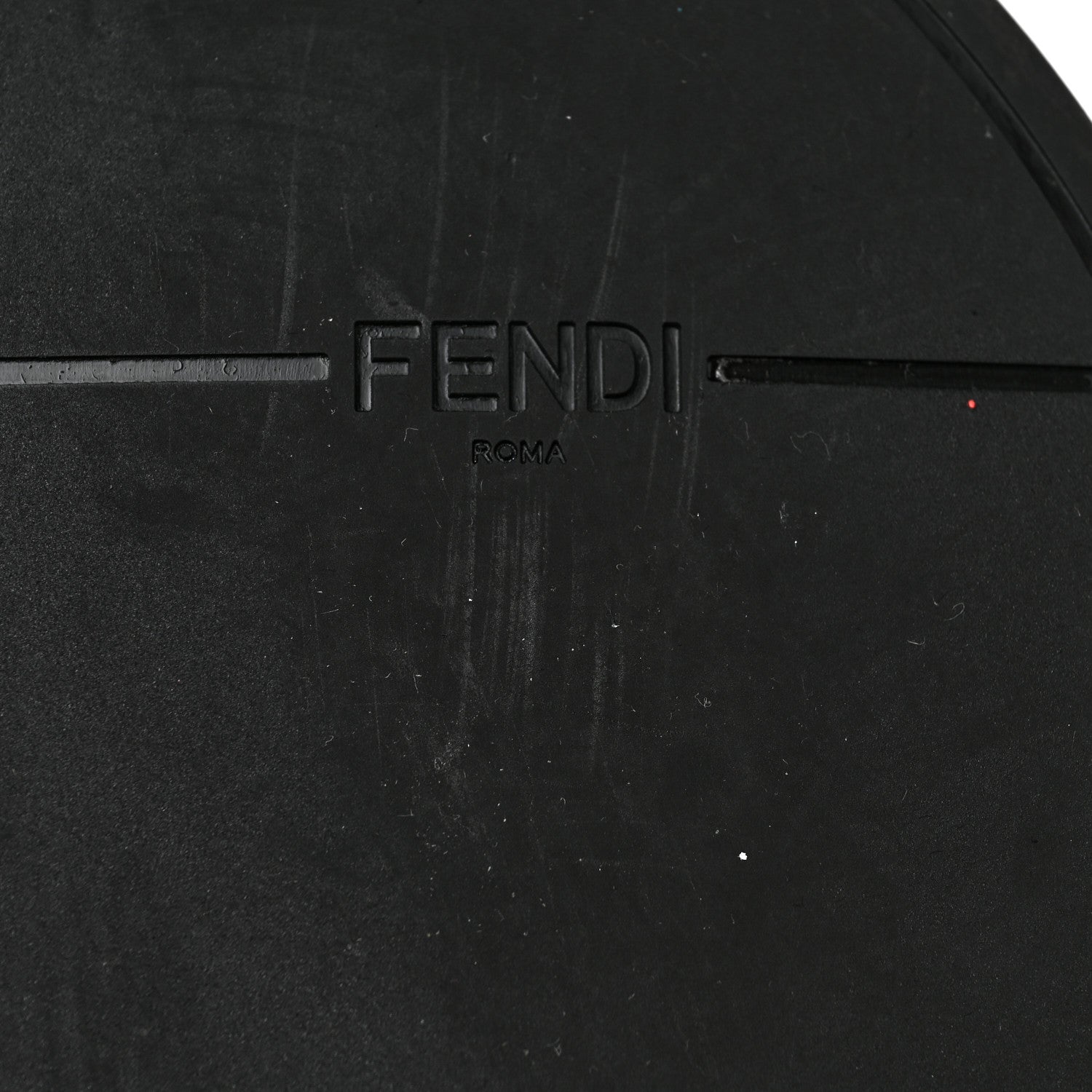 Fendi Calfskin FF Embossed Slide Sandals 35 Maya Black 8 of 9