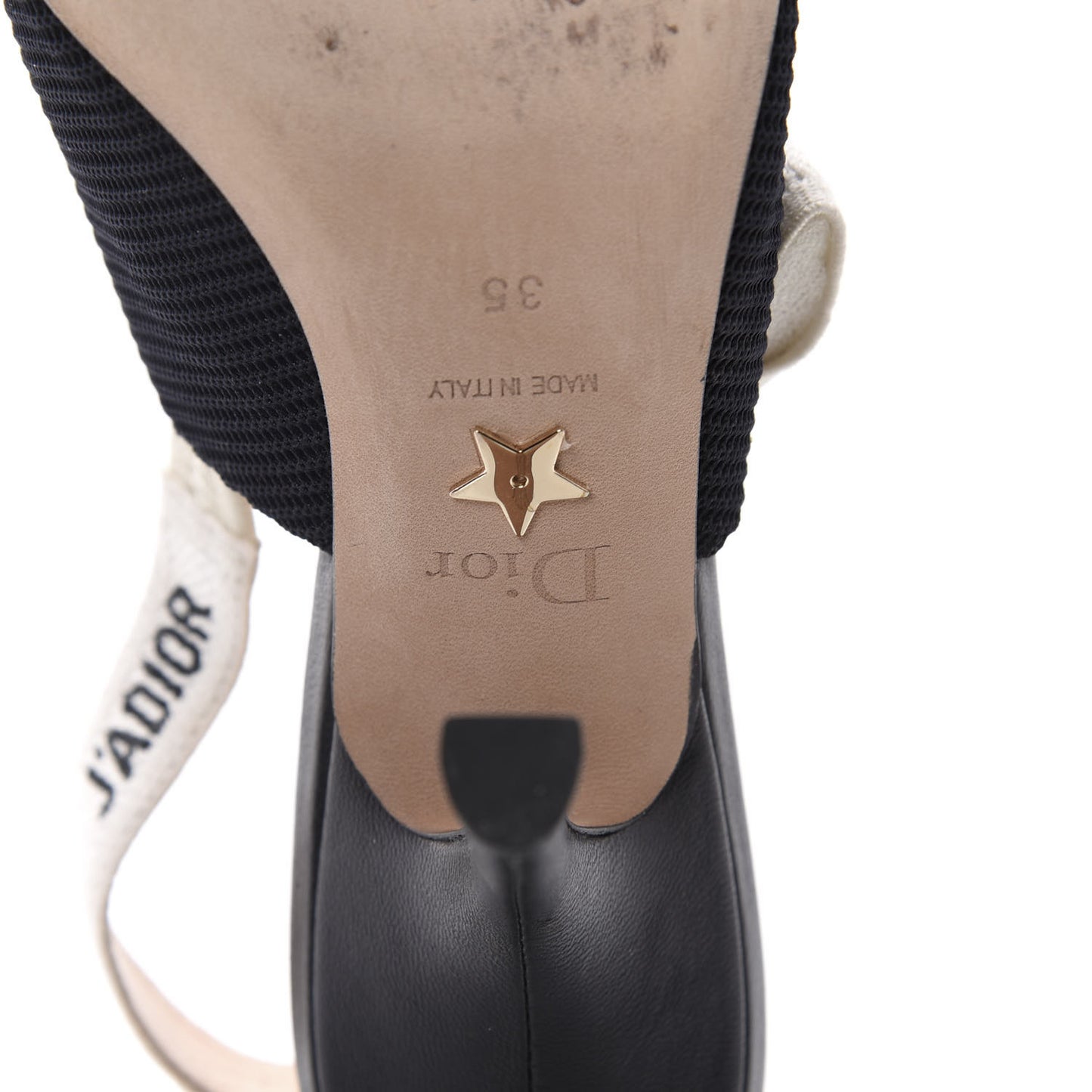 Technical Canvas Ribbon J'Adior Slingback 100mm Pumps 35 Black
