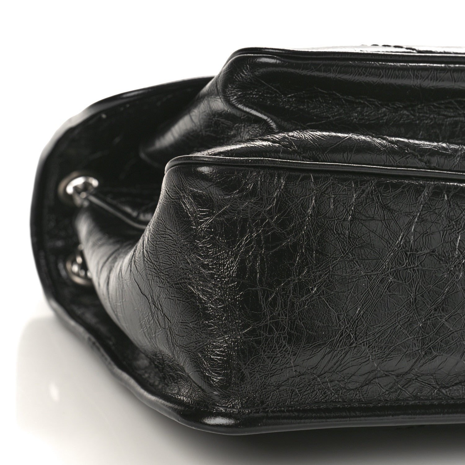 Saint Laurent Crinkled Calfskin Matelasse Monogram Large Niki Chain Satchel Black 7 of 9