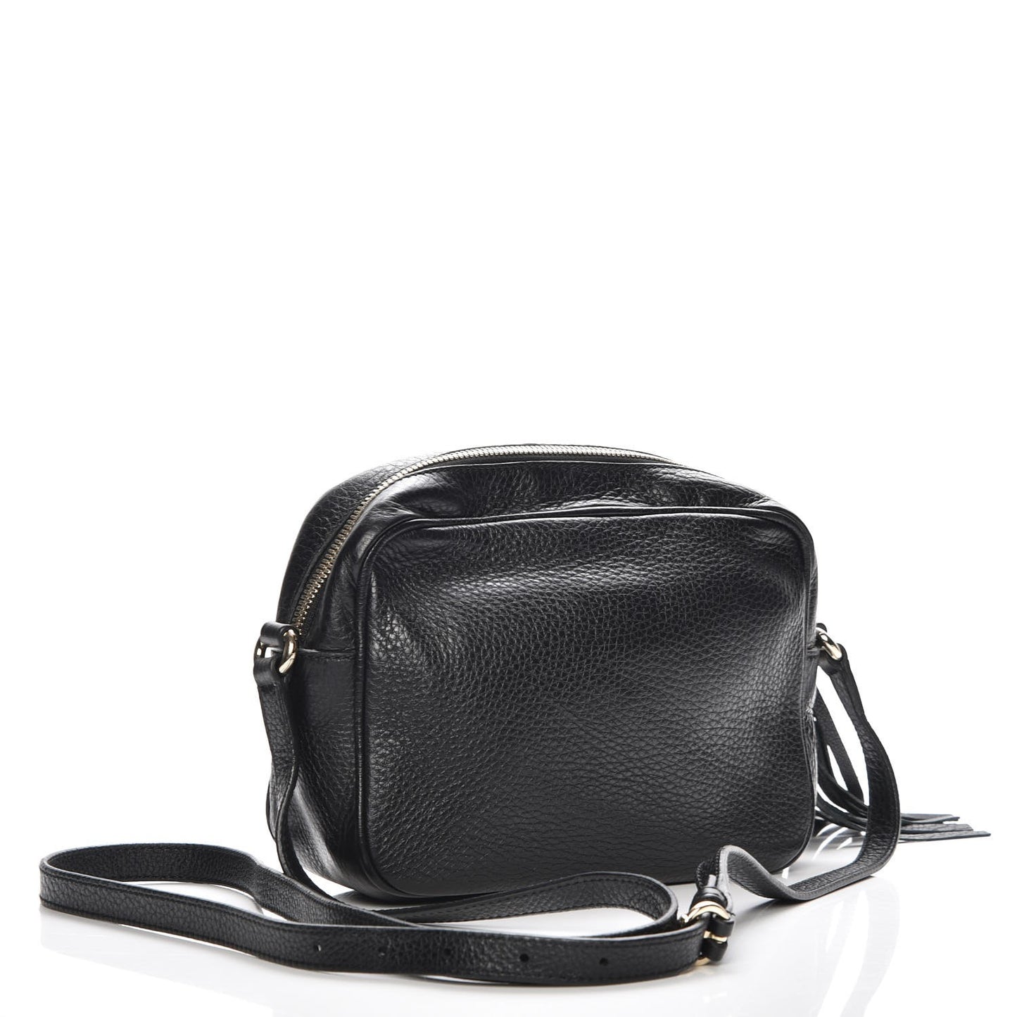 Pebbled Calfskin Small Soho Disco Bag Black
