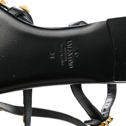 Valentino Garavani Nappa Rockstud Flair Ankle Wrap Flat Sandals 39 Black 6 of 7