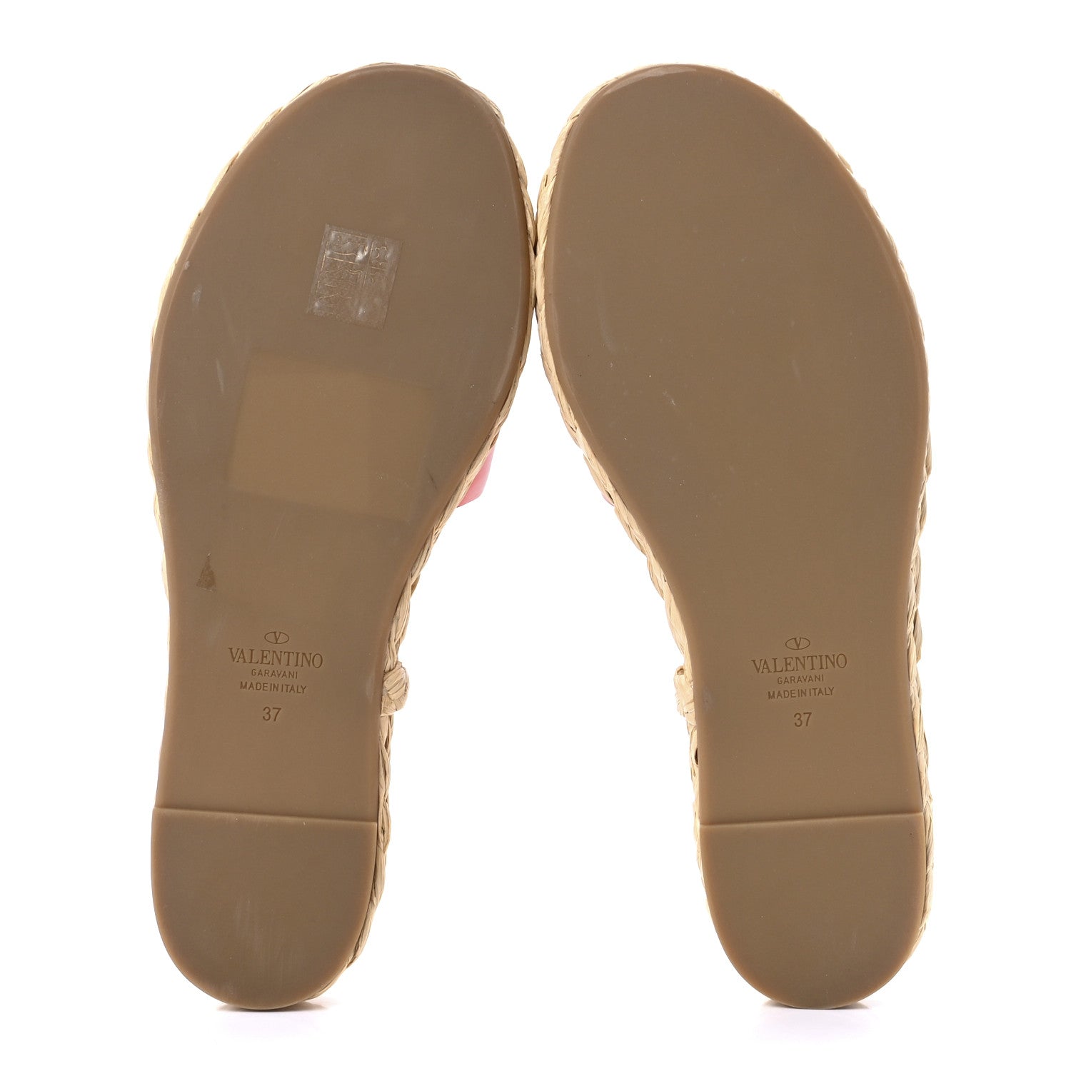 Valentino Garavani Calfskin Vlogo Espadrille 5mm Flat Slide Sandals 37 Titian 5 of 9