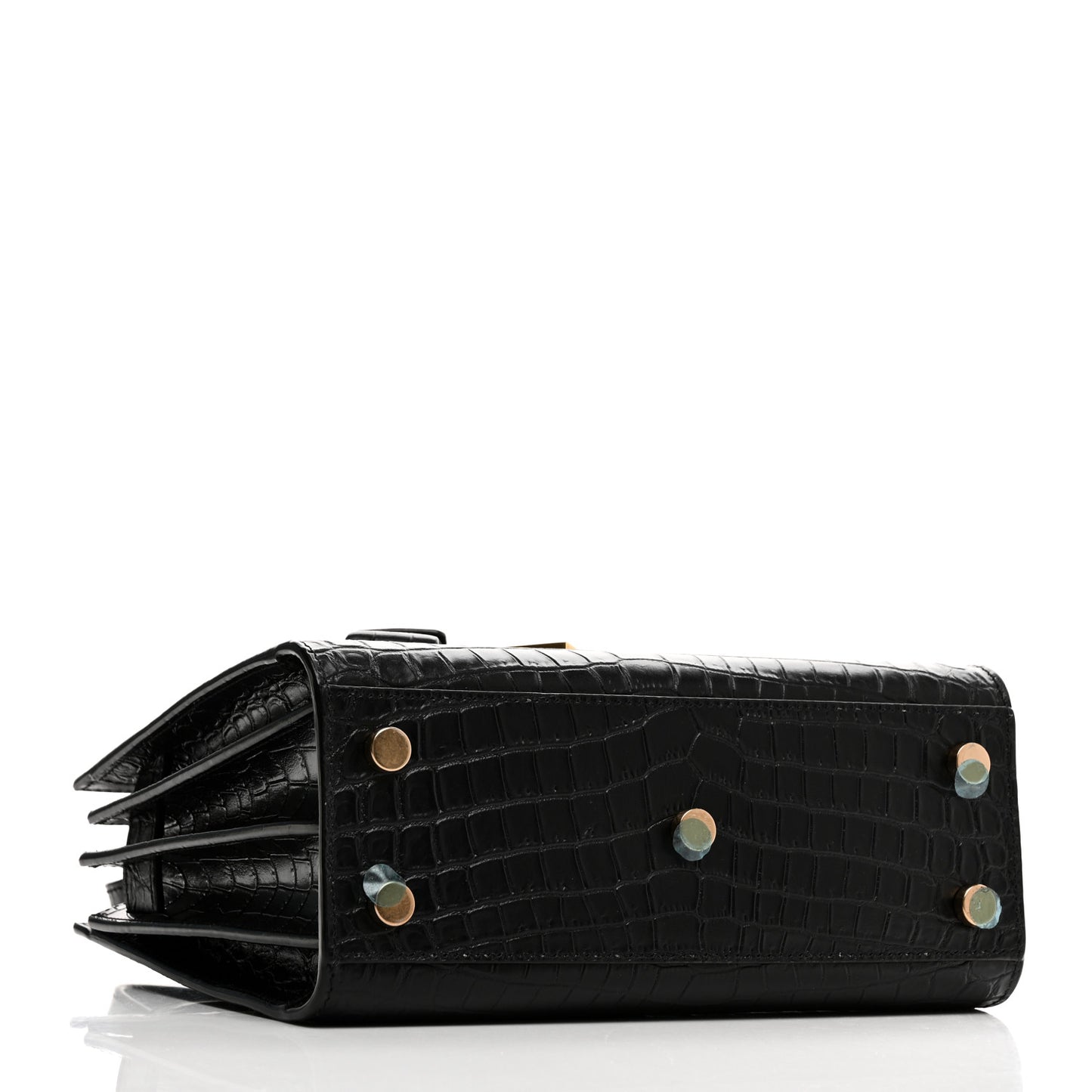 Calfskin Crocodile Embossed Nano Sac De Jour Black