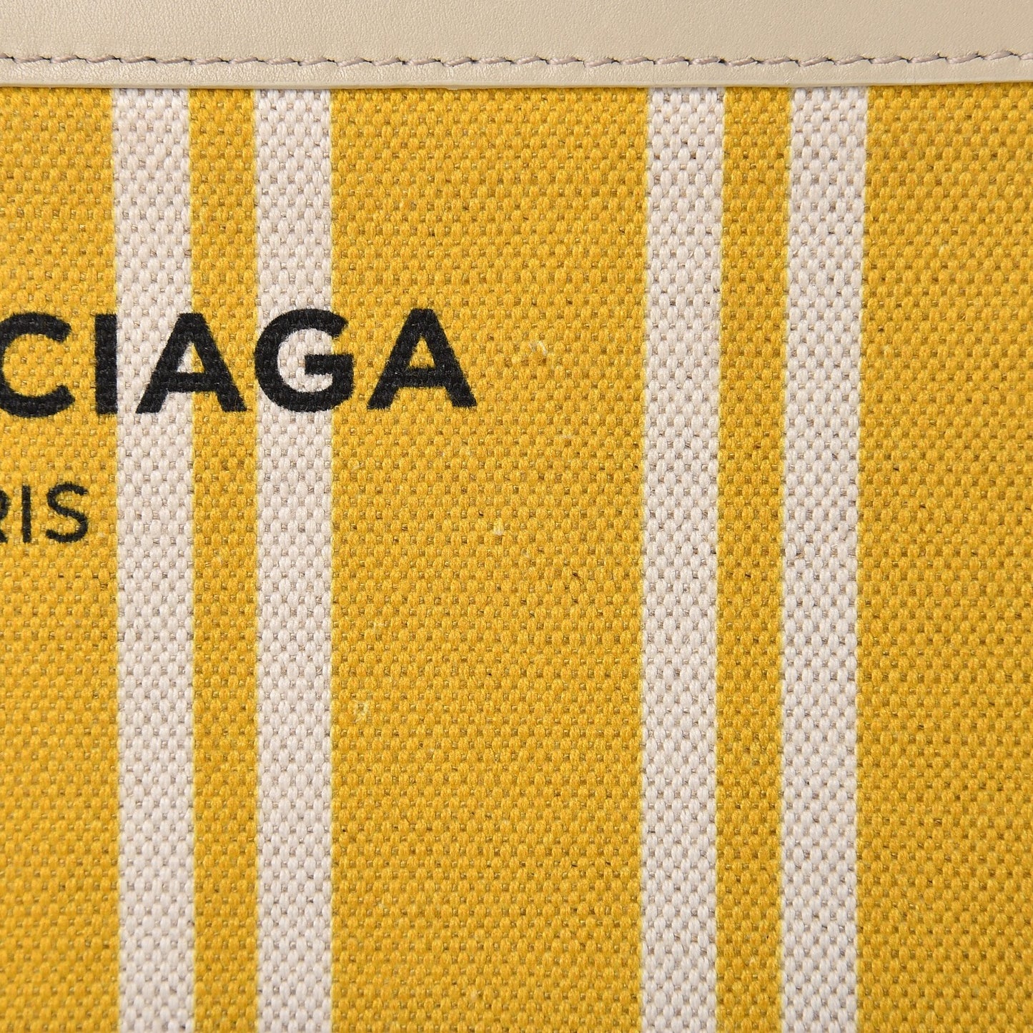 Cotton Canvas Striped Pochette Crossbody Bag Yellow