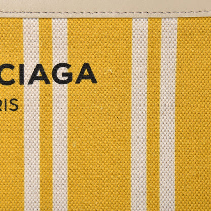 Balenciaga Cotton Canvas Striped Pochette Crossbody Bag Yellow 8 of 10