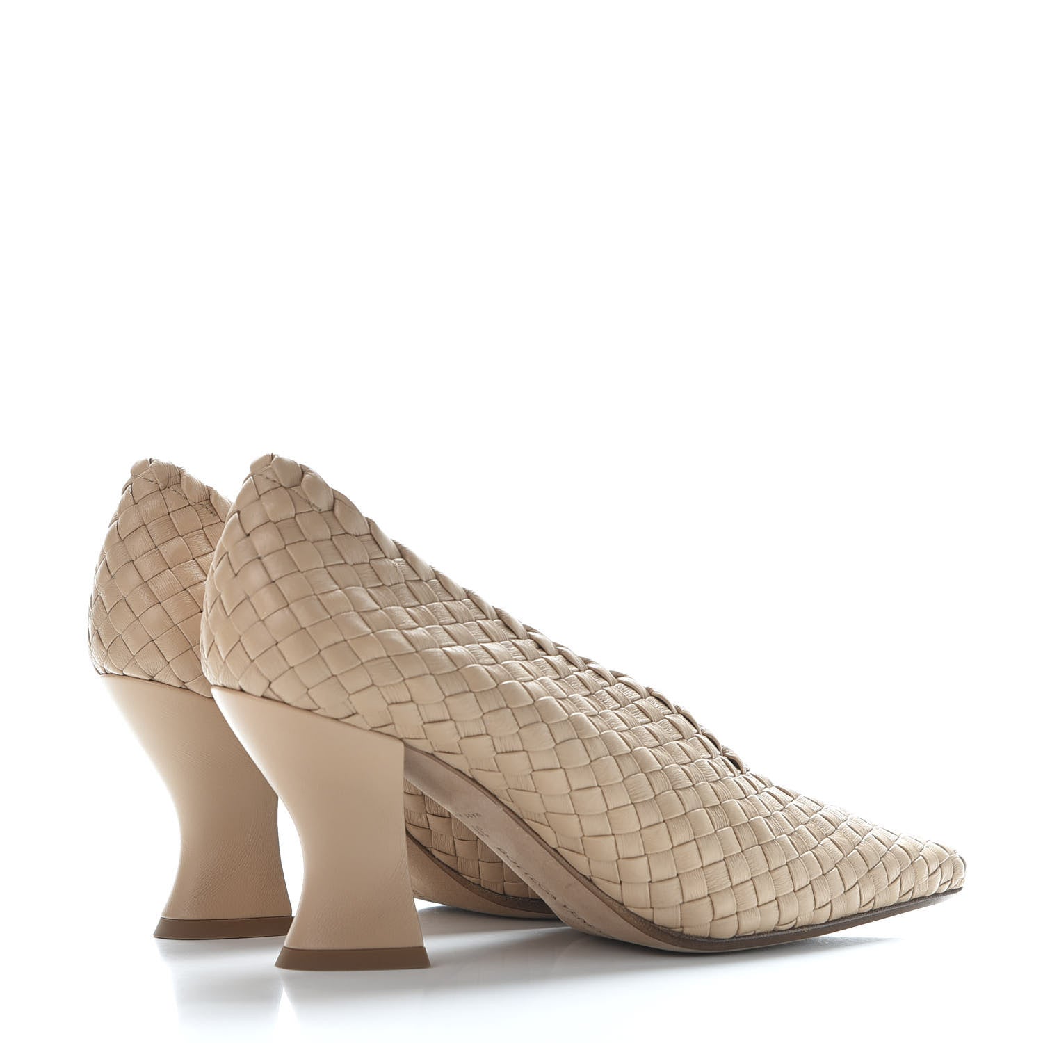 Bottega Veneta Nappa Intrecciato Almond Pumps 38 Cipria 4 of 10