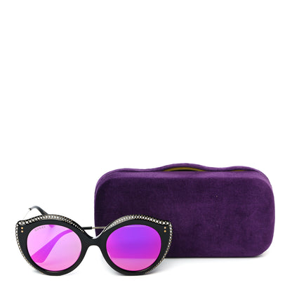 Gucci Crystal Cat Eye Sunglasses GG0214S Black Gold Pink 7 of 7