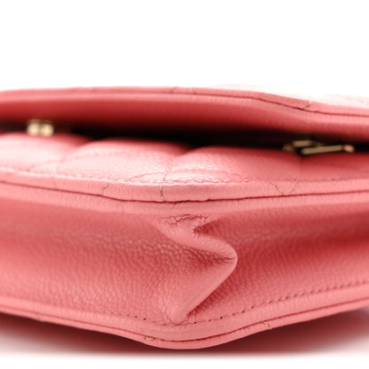 Chanel Caviar Quilted Wallet on Chain WOC Pink 10 of 10
