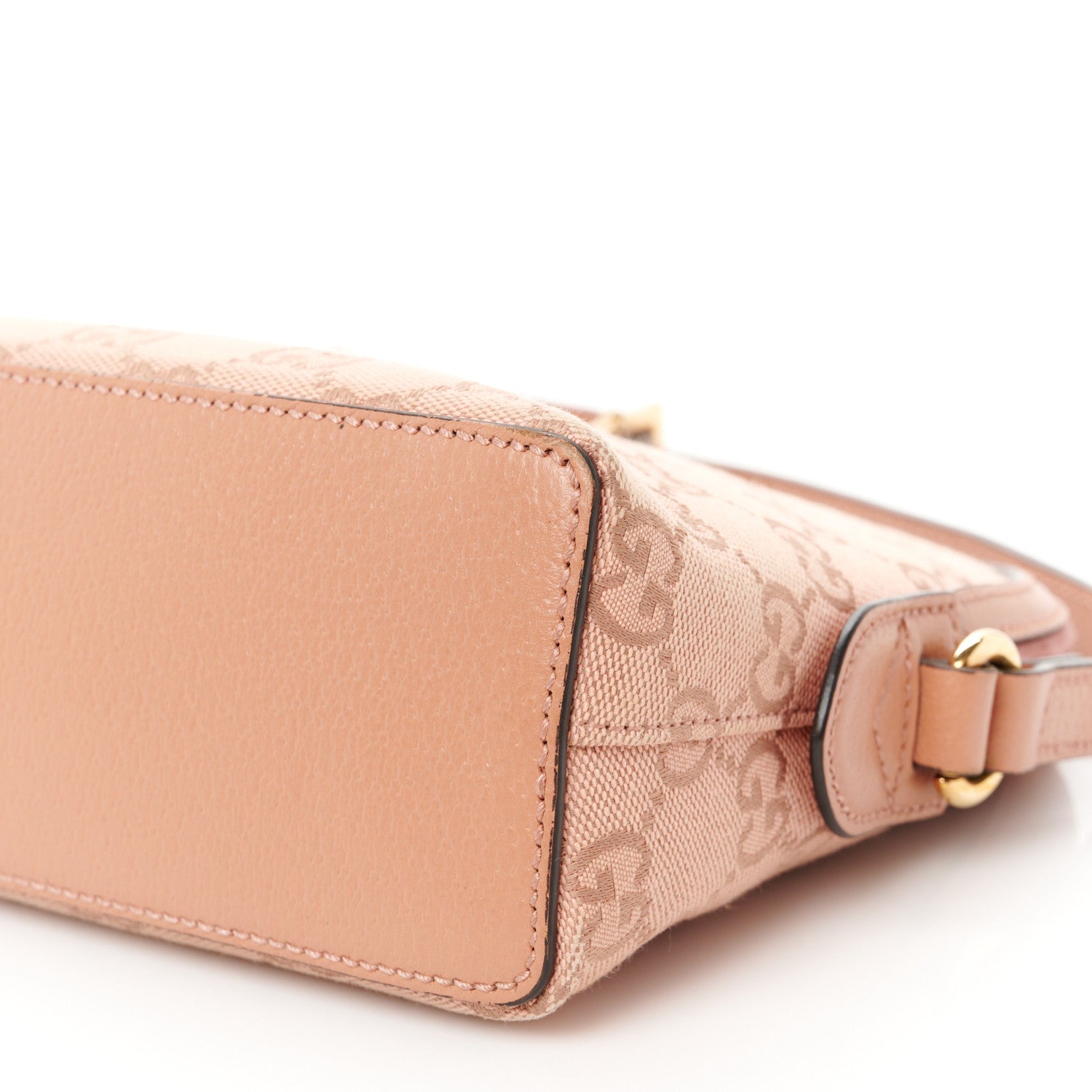 Gucci Monogram Textured Dollar Calfskin Small Ophidia Dome Shoulder Bag Cloche Rose Pink 10 of 13