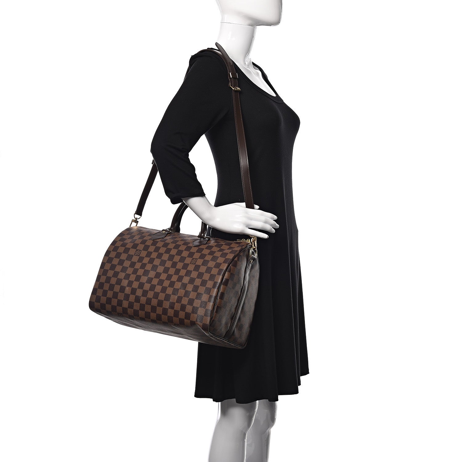 Louis Vuitton Damier Ebene Speedy Bandouliere 35 2 of 9