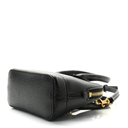 Balenciaga Grained Calfskin Logo Mini Ville Top Handle Bag Black White 9 of 10