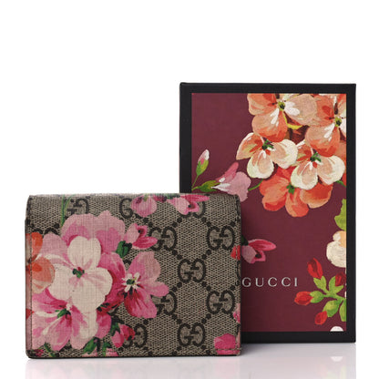 Gucci GG Supreme Monogram Blooms Card Case Beige Multicolor Dry Rose 7 of 7