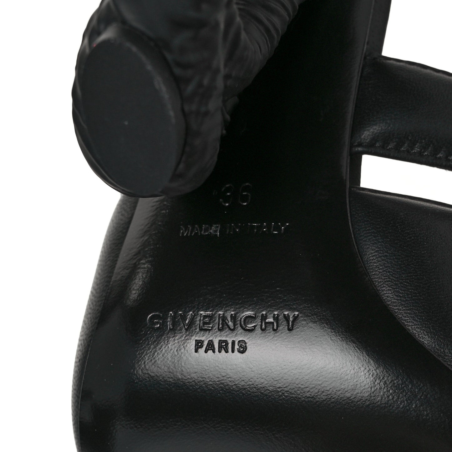 Lambskin 4G Logo Horn Sandals 36 Black