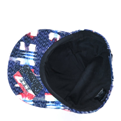 Chanel Tweed Printed Airline CC Cap Hat Red White Blue 6 of 7