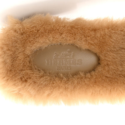 Hermes Woolskin Oran Sandals 38 Beige Argile 6 of 8