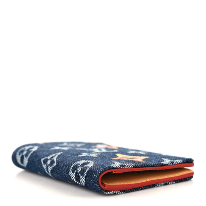 Louis Vuitton Denim Monogram Flowers Pocket Organizer Blue 4 of 8