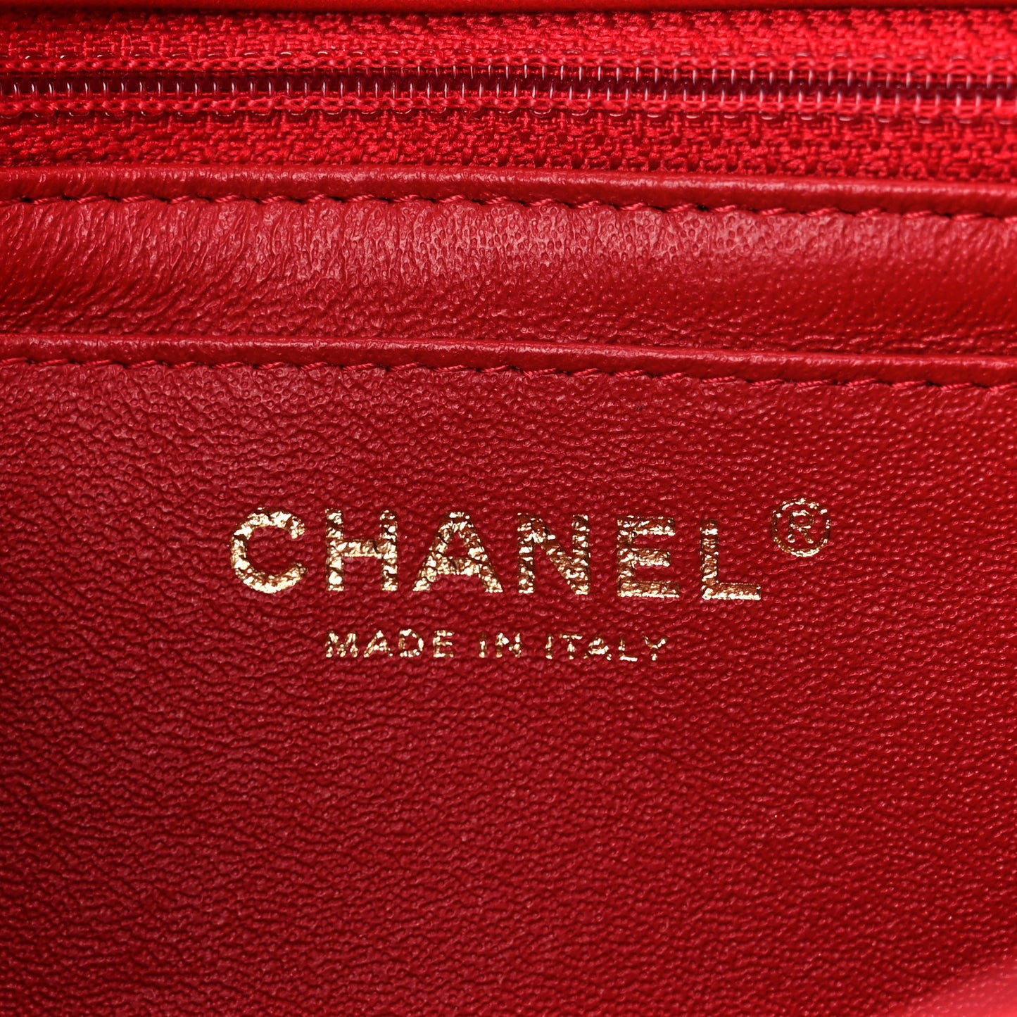Lambskin Quilted Mini Rectangular Flap Red